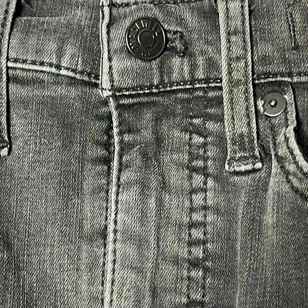 Madewell Stovepipe High-Rise Raw Hem Faded Black Skinny Jeans Size 25 - Picture 5 of 8